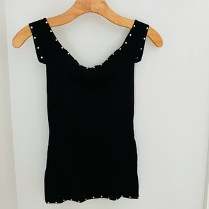 Black studded Marciano top
